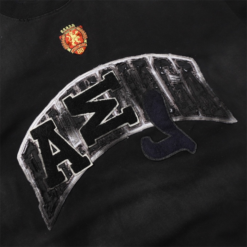 Ba-the Ba-The Cao Cấp Thời Trang Cổ Điển Chất Lượng Cao Co-branding. Miếng Dán Thêu Hạt Giống Và Rửa Xe Công Nghiệp Hạng Nặng Treo Tường Áo Thun Tay Ngắn Năng Động Thời Trang