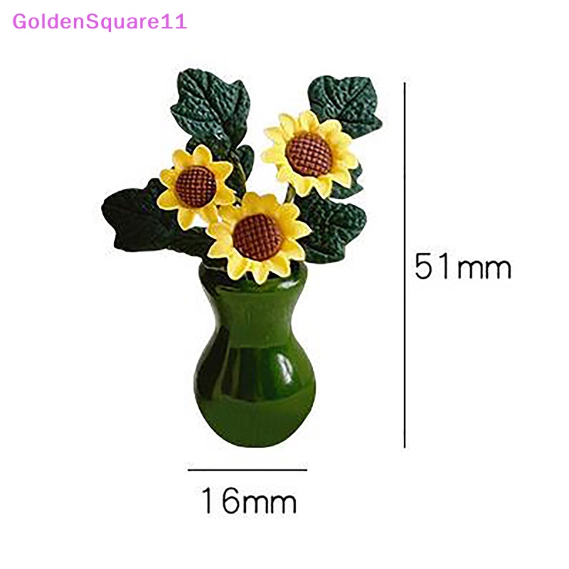 1 Bộ Chậu Hoa Hướng Dương Bằng Nhựa Tỉ Lệ 1: 12 Trang Trí Nhà Búp Bê