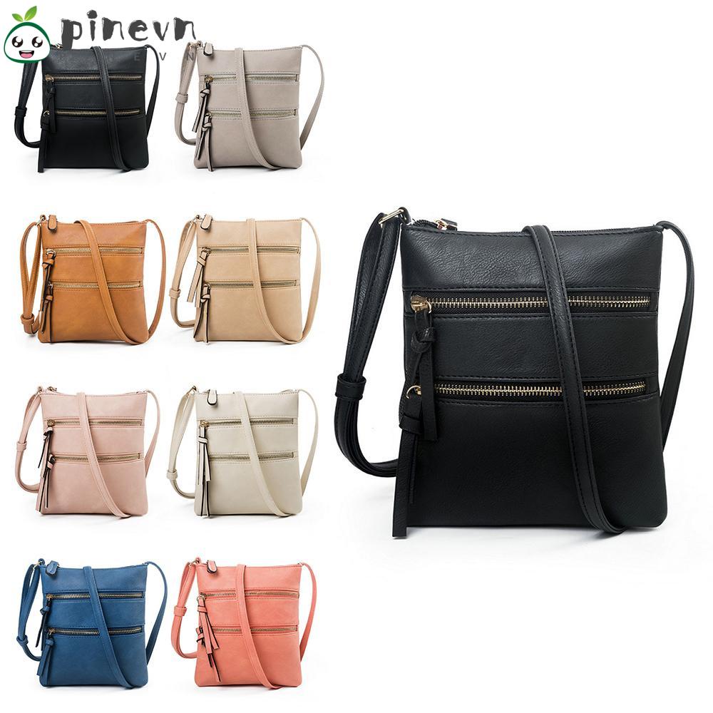PINEVN Túi Đeo Chéo Da PU Cỡ Vừa Có Dây Đeo Điều Chỉnh Được Nhiều Túi Thời Trang Cho Nữ