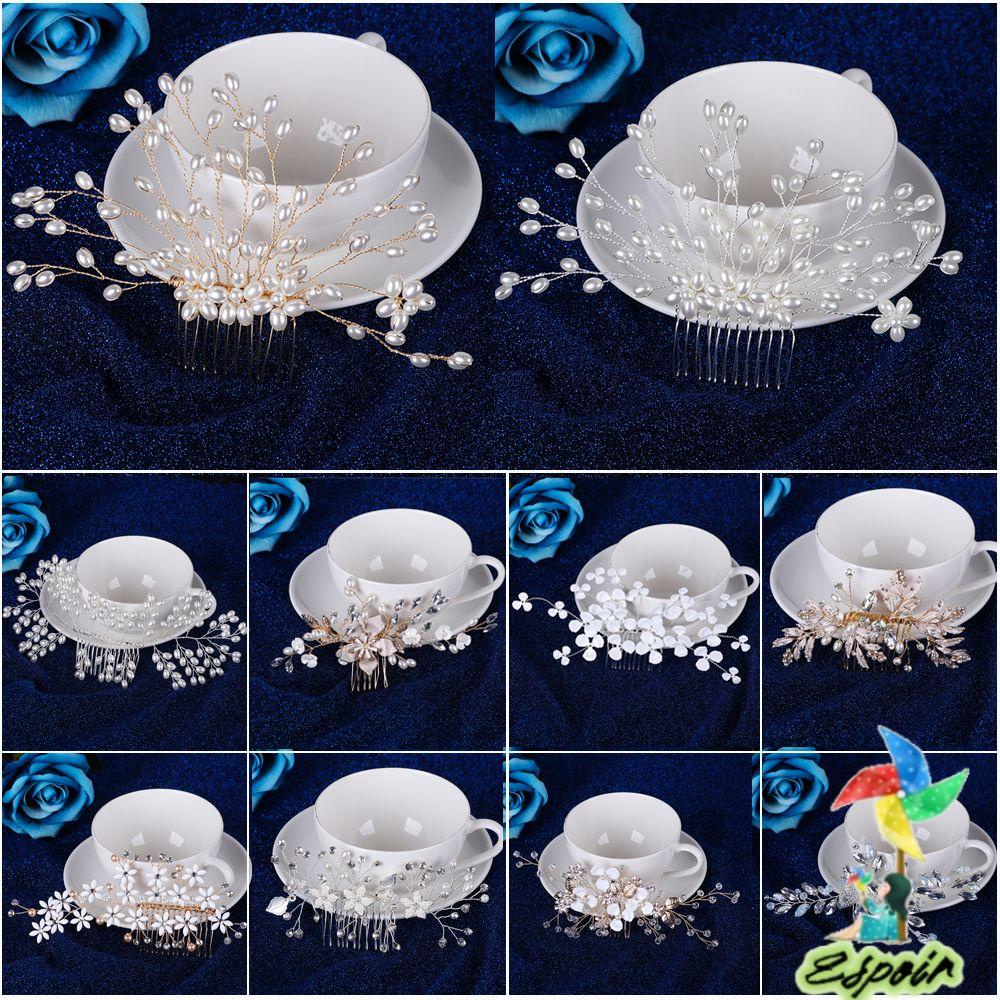 ESPO Lược Cài Tóc Cô Dâu Đính Đá Sang Trọng