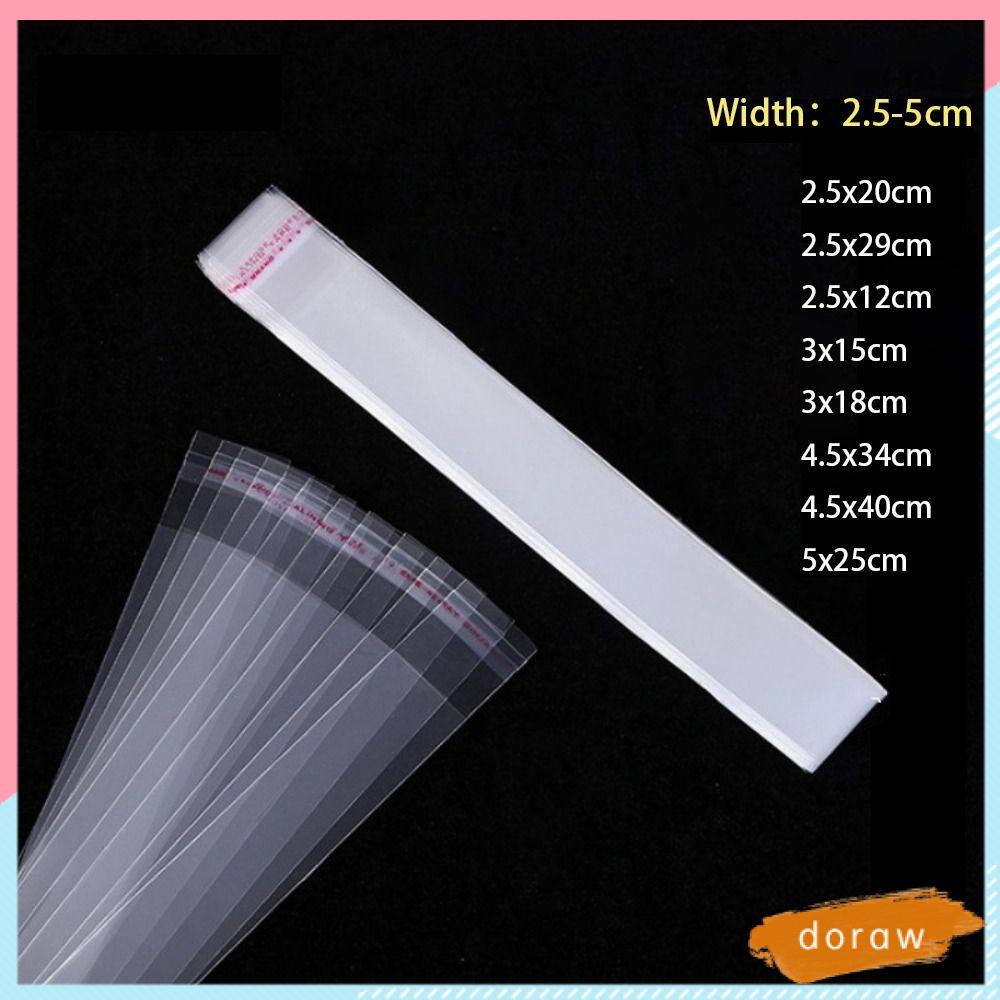 DORAW Bộ 200 Túi Nhựa Trong Suốt Có Thể Dán Dùng Để Đựng Trang Sức