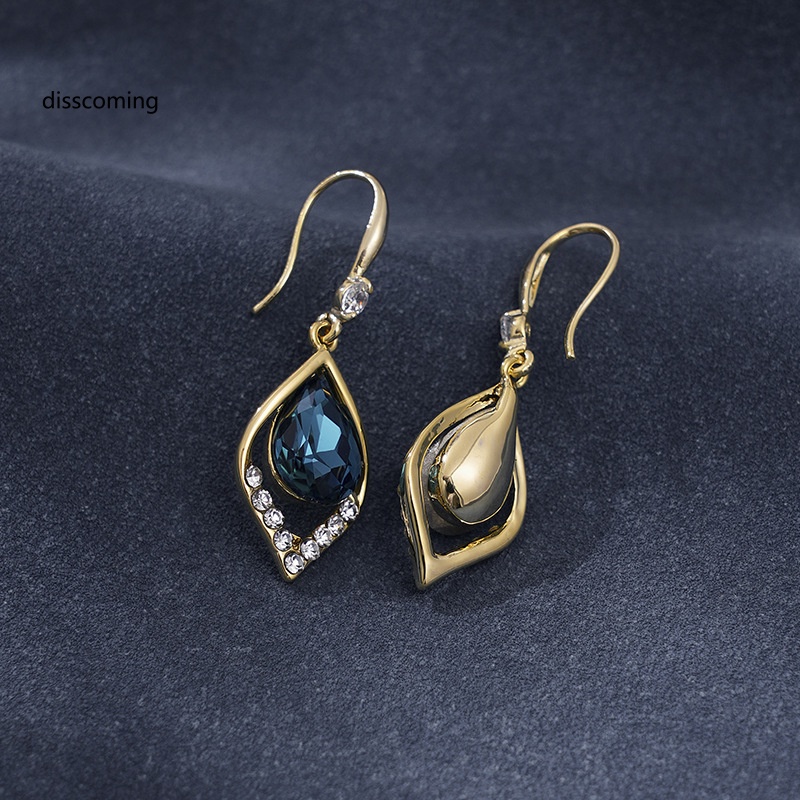 Áo Thun In Hình SL SL SL SL Thời Trang Cá Tính| Bông Tai Hình Giọt Nước Đính Đá Pha Lê Xanh Dương Phong Cách Nhật Hàn Đơn Giản Cho Nữ