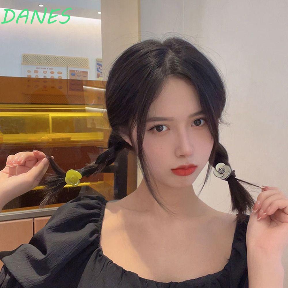 DANES Dây Buộc Tóc Cao Su Họa Tiết Hoa Trà Phong Cách Hàn Quốc Thời Trang
