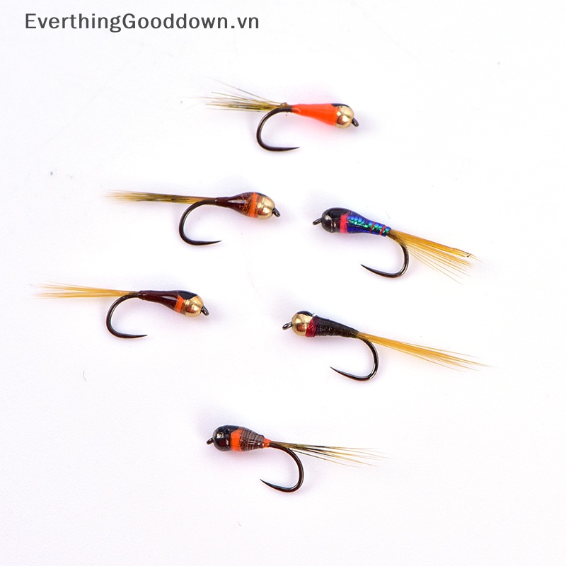 Everthinggooddown Set 6 Phụ Kiện Hạt Cườm Đồng Gắn Mồi Câu Cá Chuyên Dụng