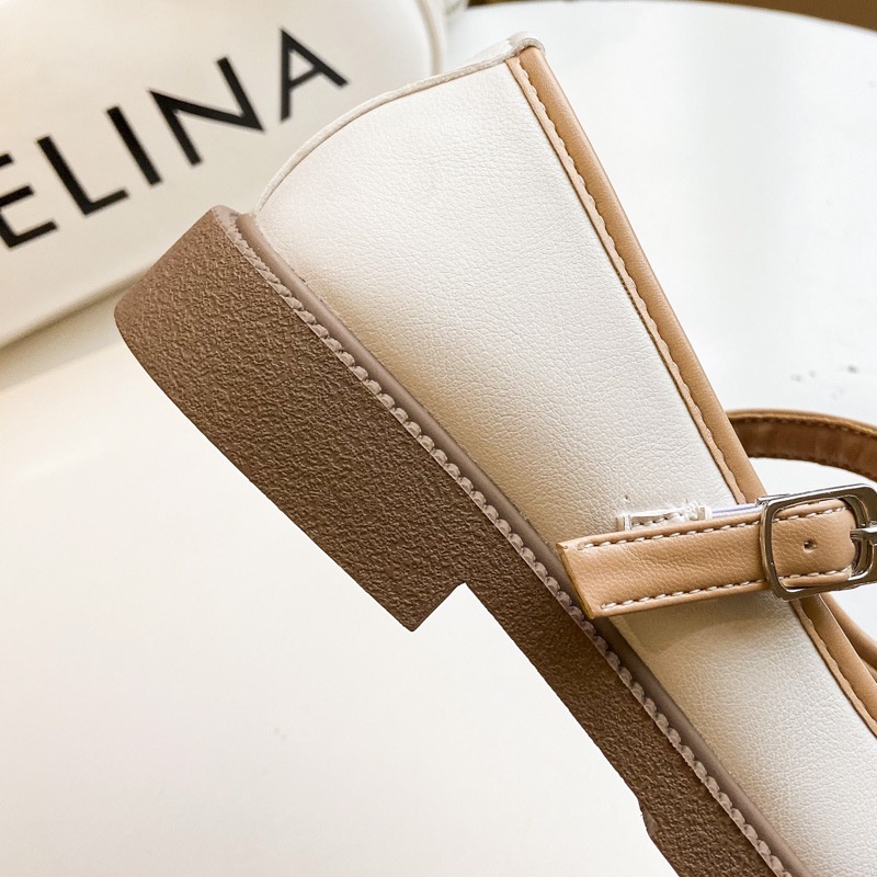 Giày Búp Bê Da Đế Bằng Phong Cách Mary Jane Cổ Điển Thời Trang Mùa Hè Xinh Xắn Dành Cho Nữ