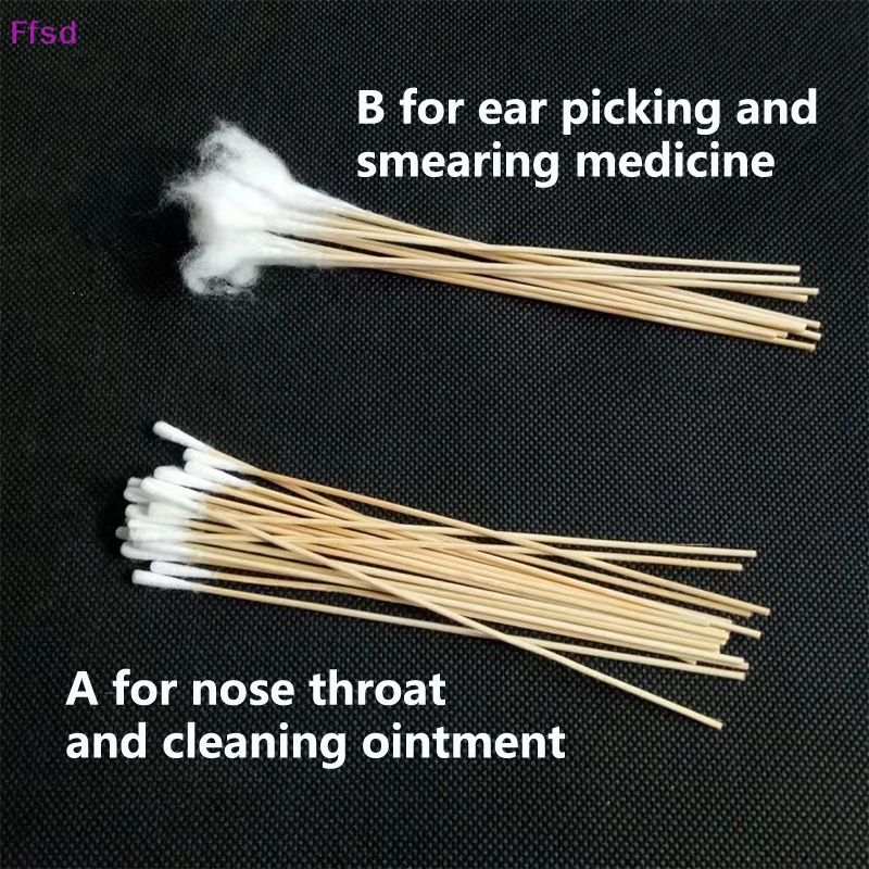 {Ffsd} Set 20 Tăm Bông Vệ Sinh Tai Mũi Họng Chăm Sóc Sức Khỏe Bằng Cotton Dài Bán Chạy
