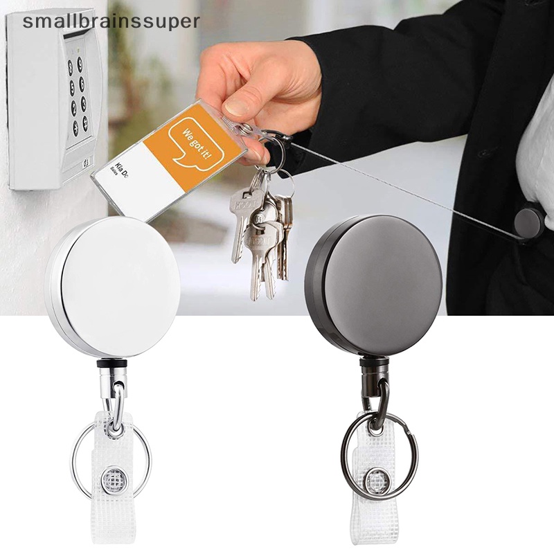 Smallbrainssuper Dây Móc Chìa Khóa ID Có Thể Thu Gọn Bằng Kim Loại Dễ Dàng Chịu Lực SBS