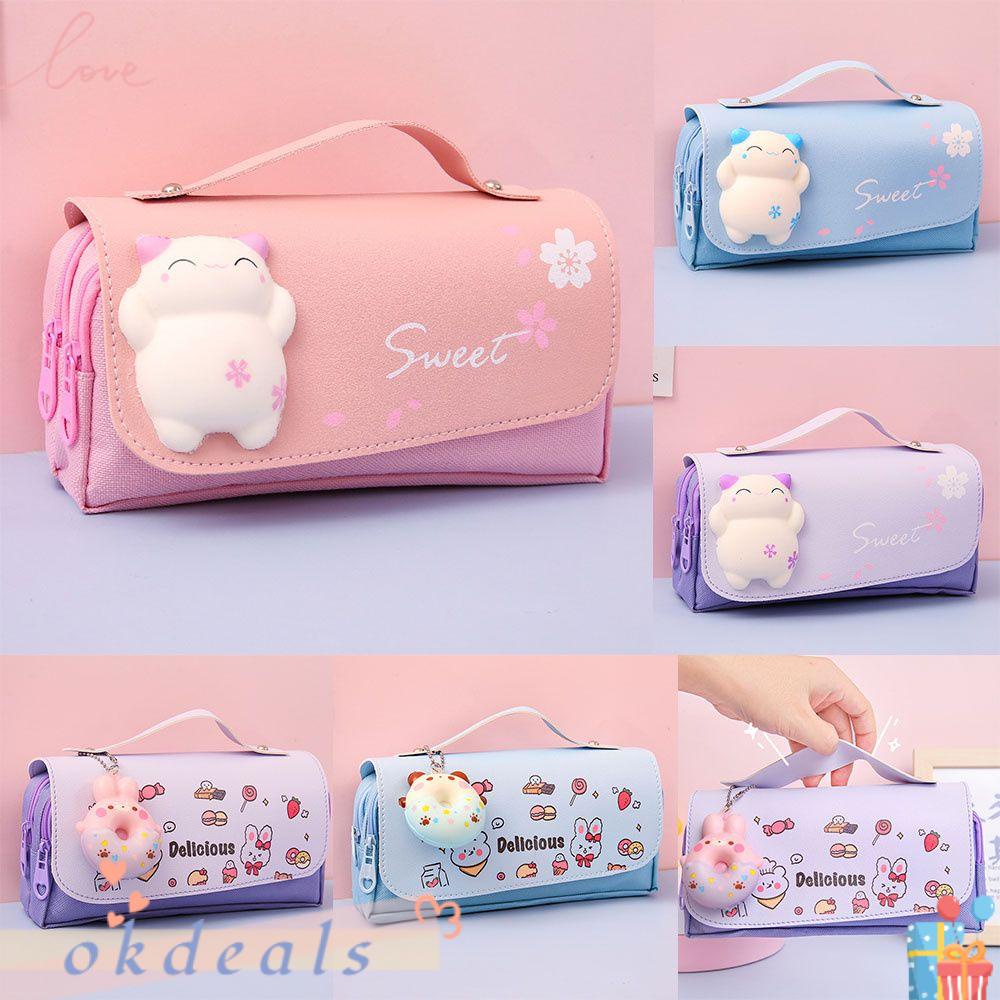 OKDEALS Túi Đựng Bút Họa Tiết Mèo Dễ Thương Xinh Xắn