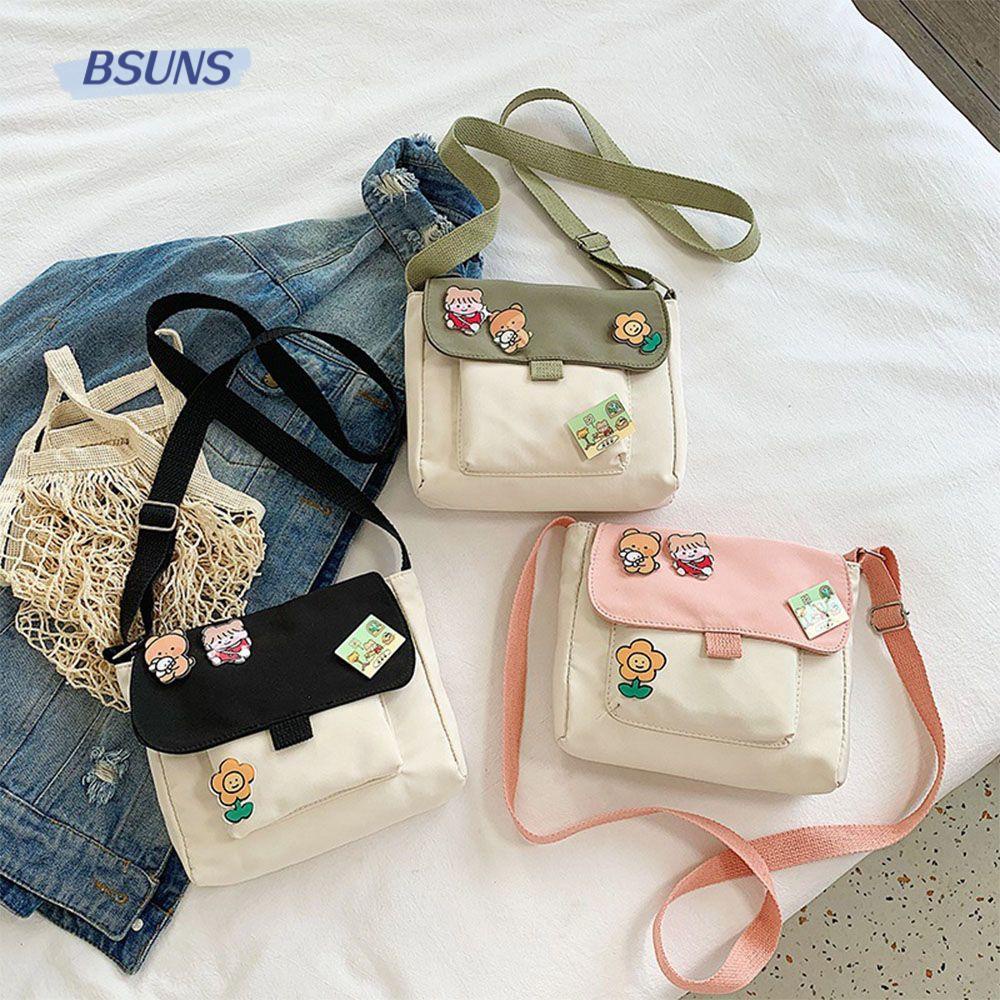 BSUNS Túi Đeo Chéo Vải Canvas Kiểu Nhỏ Gọn Xinh Xắn Dễ Thương