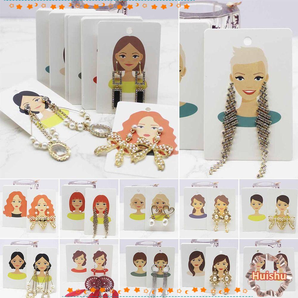 HS Set 100 Tấm Giấy Gói Bông Tai 6cm * 9cm Họa Tiết Truyện Tranh