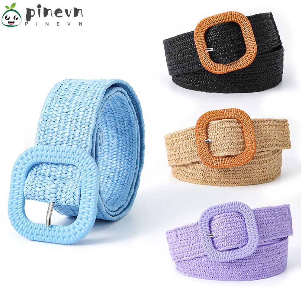 PINEVN Thắt Lưng Đan Rơm Thời Trang Mùa Hè Phong Cách Bohemian Cho Nữ