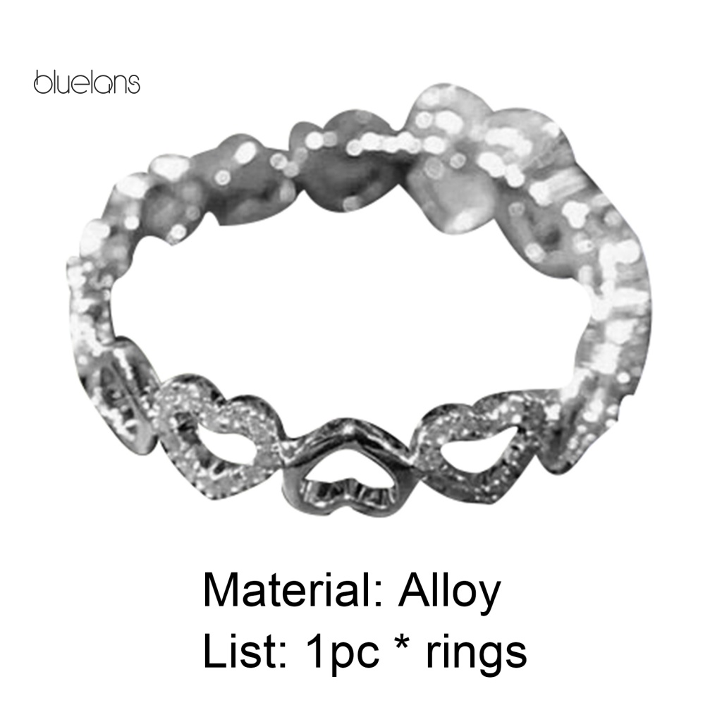 Nhẫn Hợp Kim Đính Đá Hình Trái Tim Tinh Tế Dùng Hàng Ngày