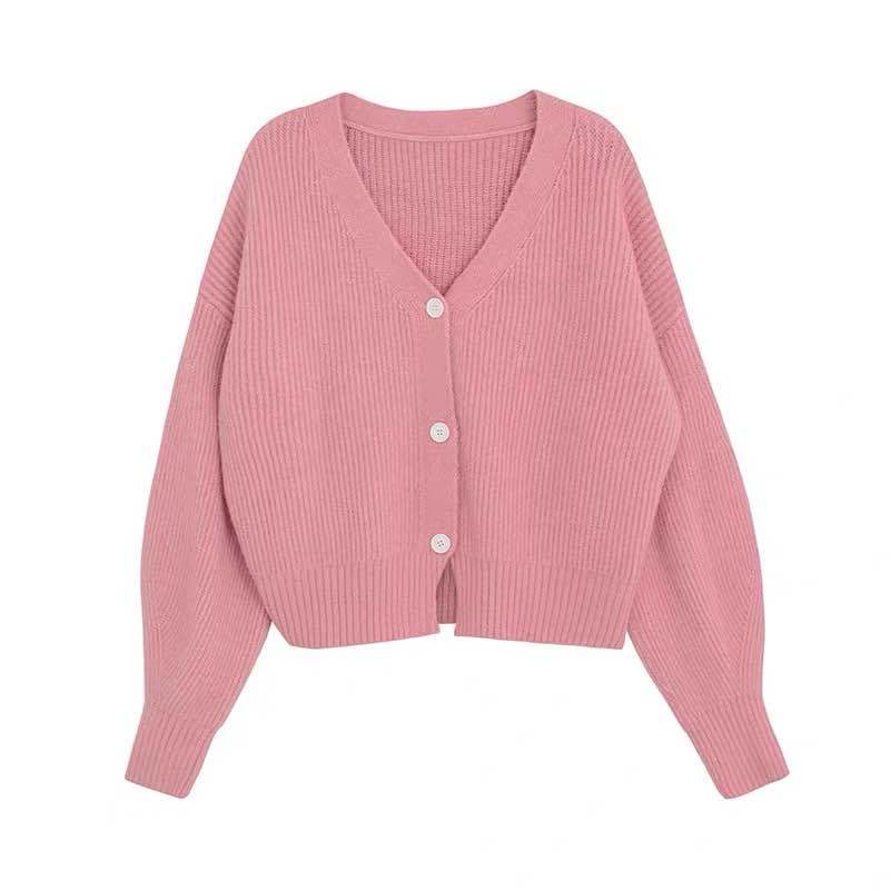 Áo Khoác cardigan Dệt Kim Tay Dài Cổ Chữ v Thời Trang Cho Nữ
