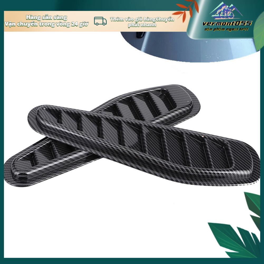 Vermont055 2 Chiếc Sợi Carbon Phong Cách Ô Tô Lưu Lượng Không Khí Trang Trí Muỗng Bonnet Thông Hơi Hood Bao Đa Năng
