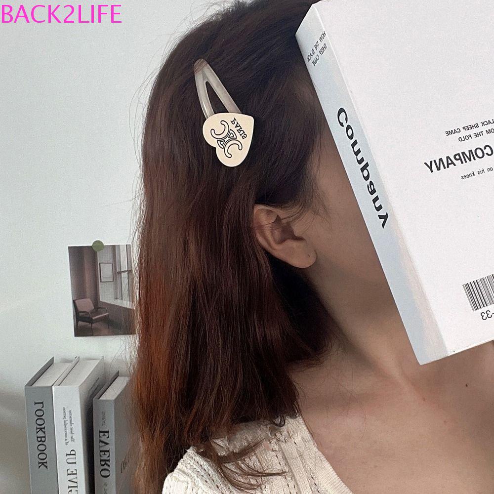 BACK2LIFE Kẹp Tóc Mỏ Vịt Màu Sắc Ngọt Ngào In Chữ C Phong Cách Hàn Quốc Cho Bé Gái