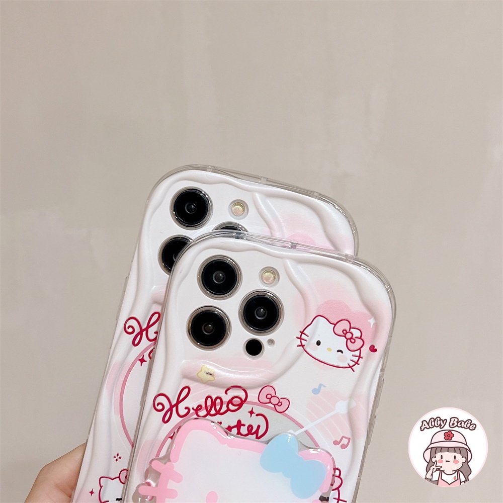 Ốp Điện Thoại TPU Mềm Chống Dơ In Hình Mèo Kitty Màu Hồng Có Giá Đỡ Cho IPhone 14 Pro Max 12 11 Pro Max X XS XR 7Plus