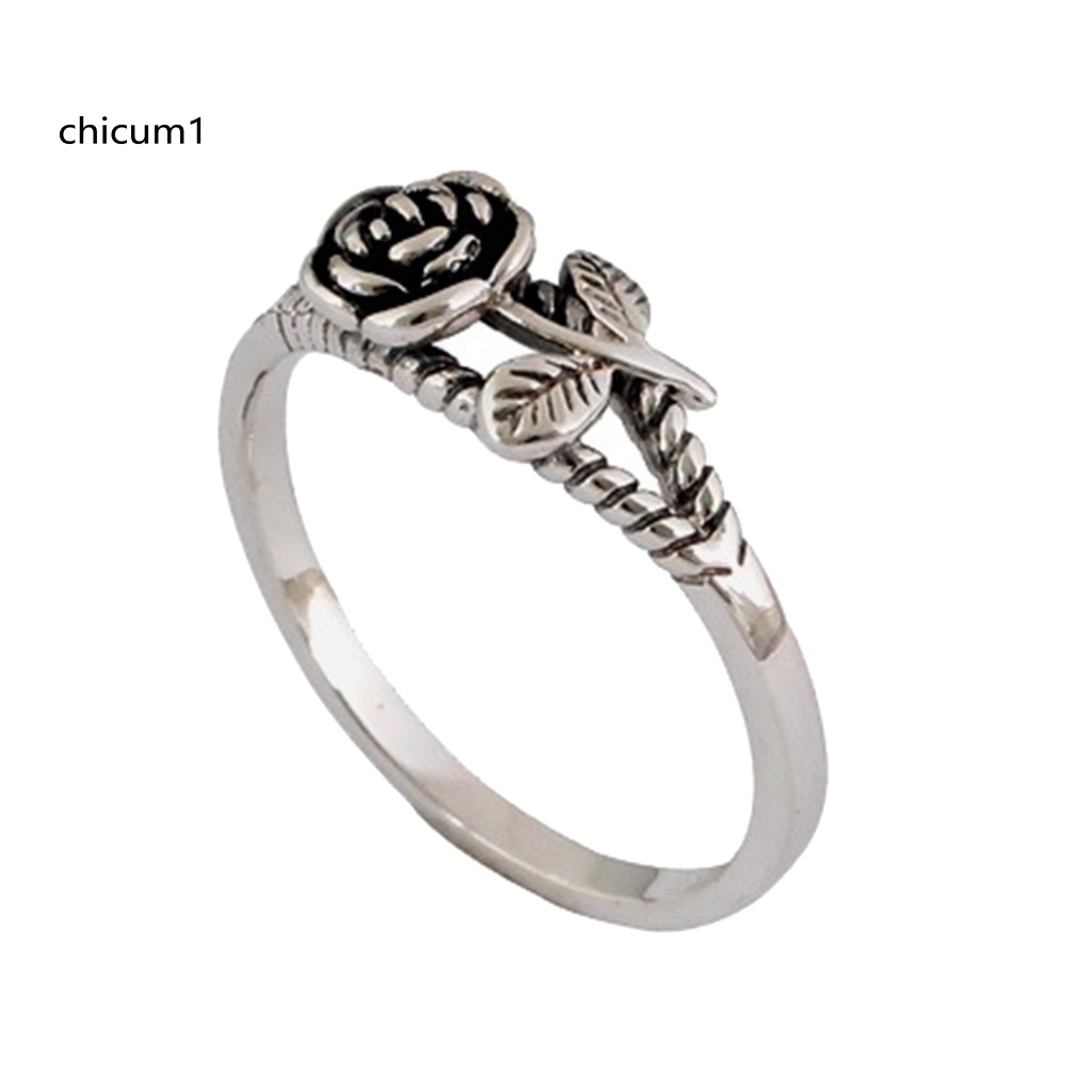 Nhẫn Hợp Kim Hình Hoa Hồng Phong Cách Vintage Thời Trang Cho Nữ