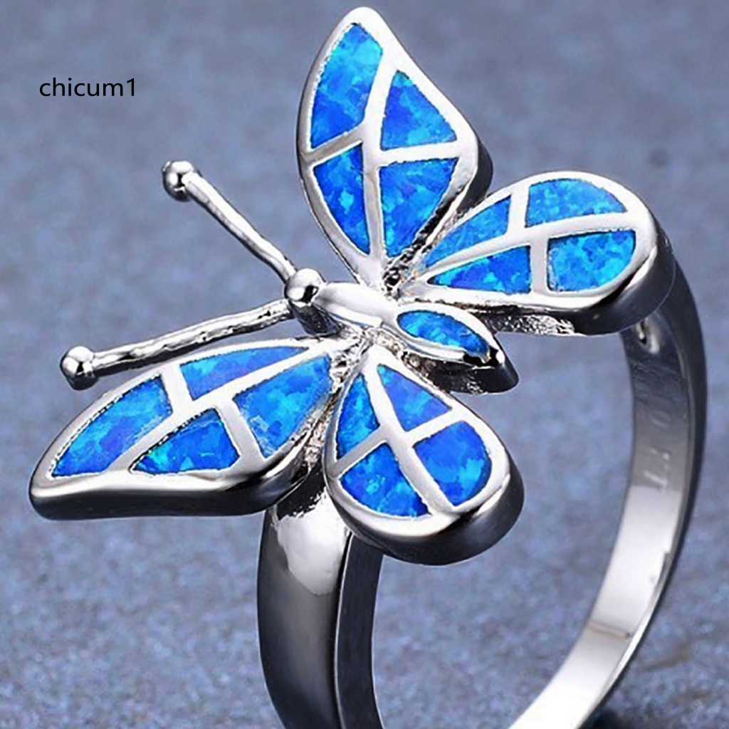 Nhẫn Hình Bướm Đính Đá Thanh Lịch Cho Nữ