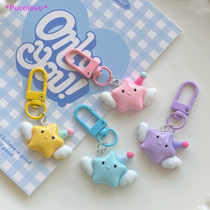 Móc Khóa Hình Ngôi Sao Năm Cánh Màu Kẹo Ngọt Dễ Thương Dành Cho Ba Lô / Túi Xách Mới