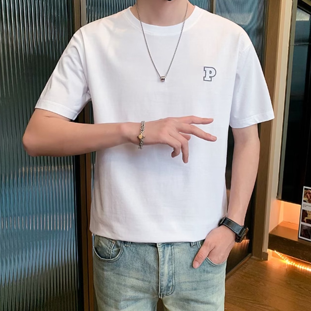 Áo Thun Tay Ngắn Cổ Tròn Dáng Rộng Thời Trang Mùa Hè Hàng Mới Dành Cho Bạn Nam