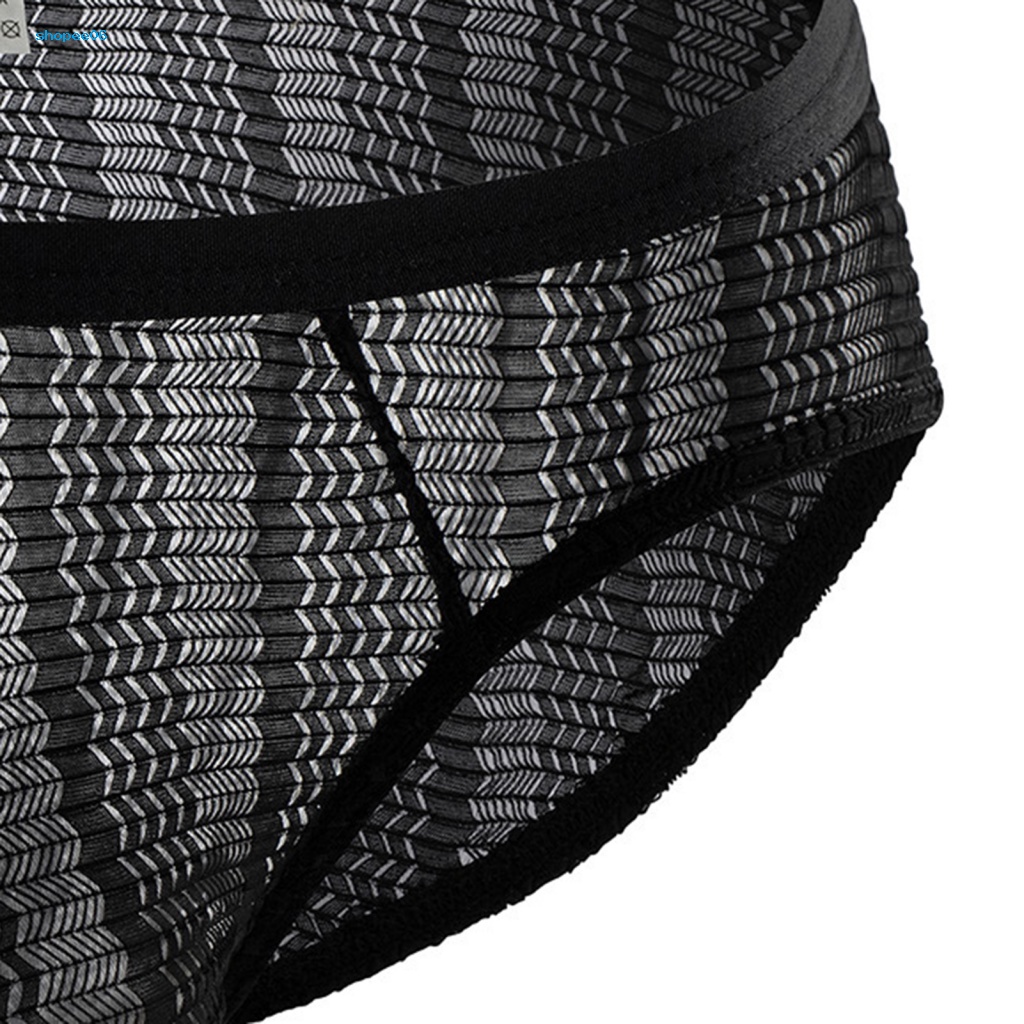 Quần Lót Nam PEMG Mềm Khoét Lỗ Thoáng Khí Lưng Thấp Chống Nhìn Xuyên Qua U Lồi Màu Trơn Mặc Hàng Ngày