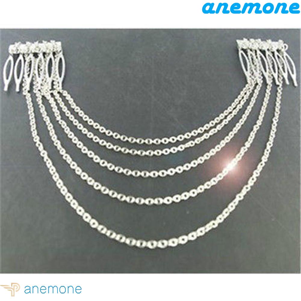 ANEMONE Băng Đô Mạ Vàng / Bạc Dạng Chuỗi Tua Rua Thời Trang