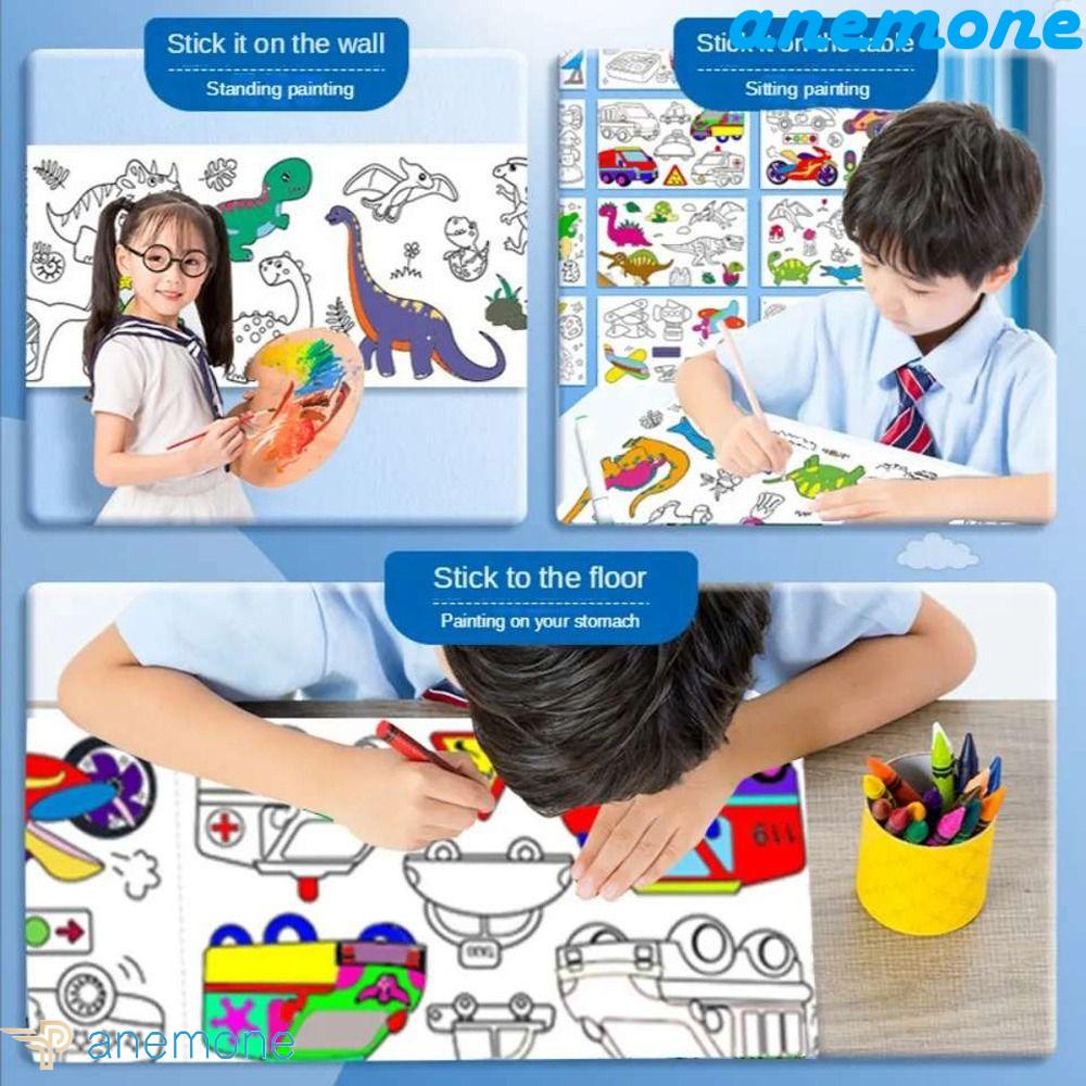 ANEMONE Cuộn Giấy Dính Vẽ Graffiti Giao Thông Màu Sắc Đáng Yêu Cho Bé Và Giao Thông