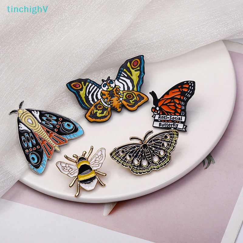 [TinchighV] Ghim Cài Áo Hình Bướm / Ong / Hoa Lily Tùy Chỉnh Thung Lũng Màu Đen Quà Tặng Cho Bạn Bè [Mới]