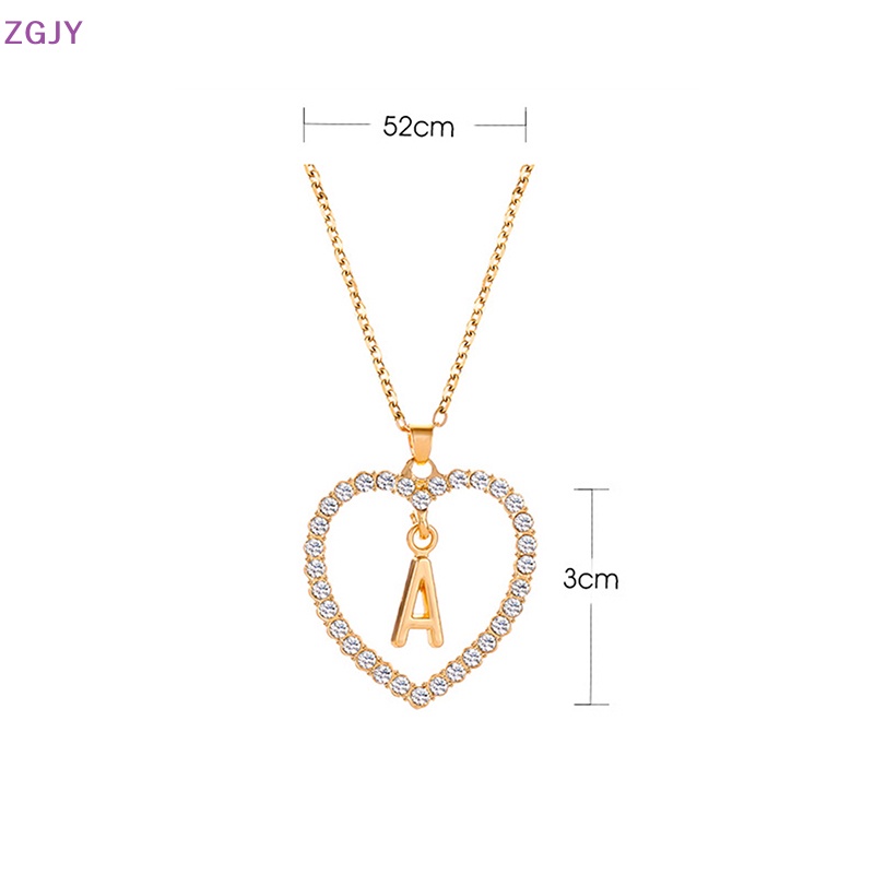 Vòng cổ Mặt Trái Tim Đính Đá 26 Đầu A-Z Thời Trang Cho Nữ Mới