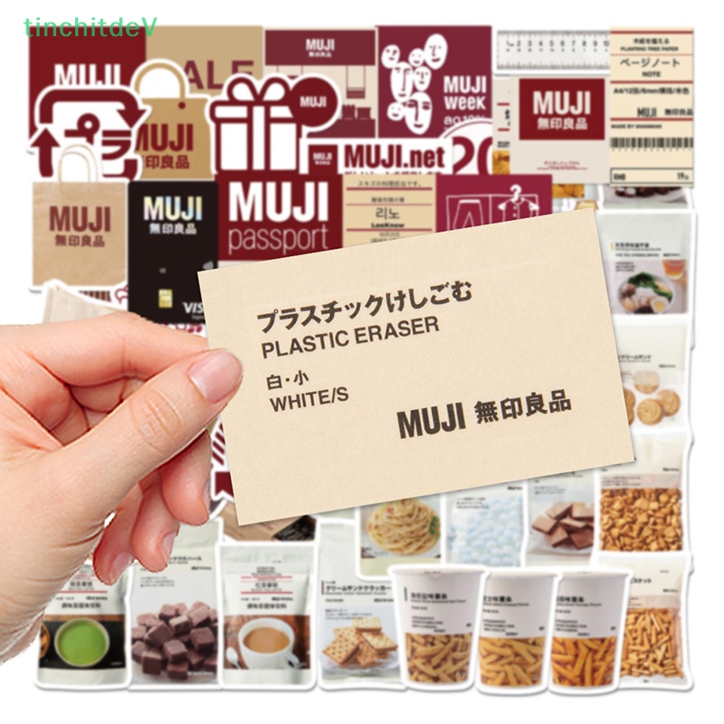 Set 58 Nhãn Dán Hành Lý Hình Gấu MUJIs Phong Cách Nhật Bản