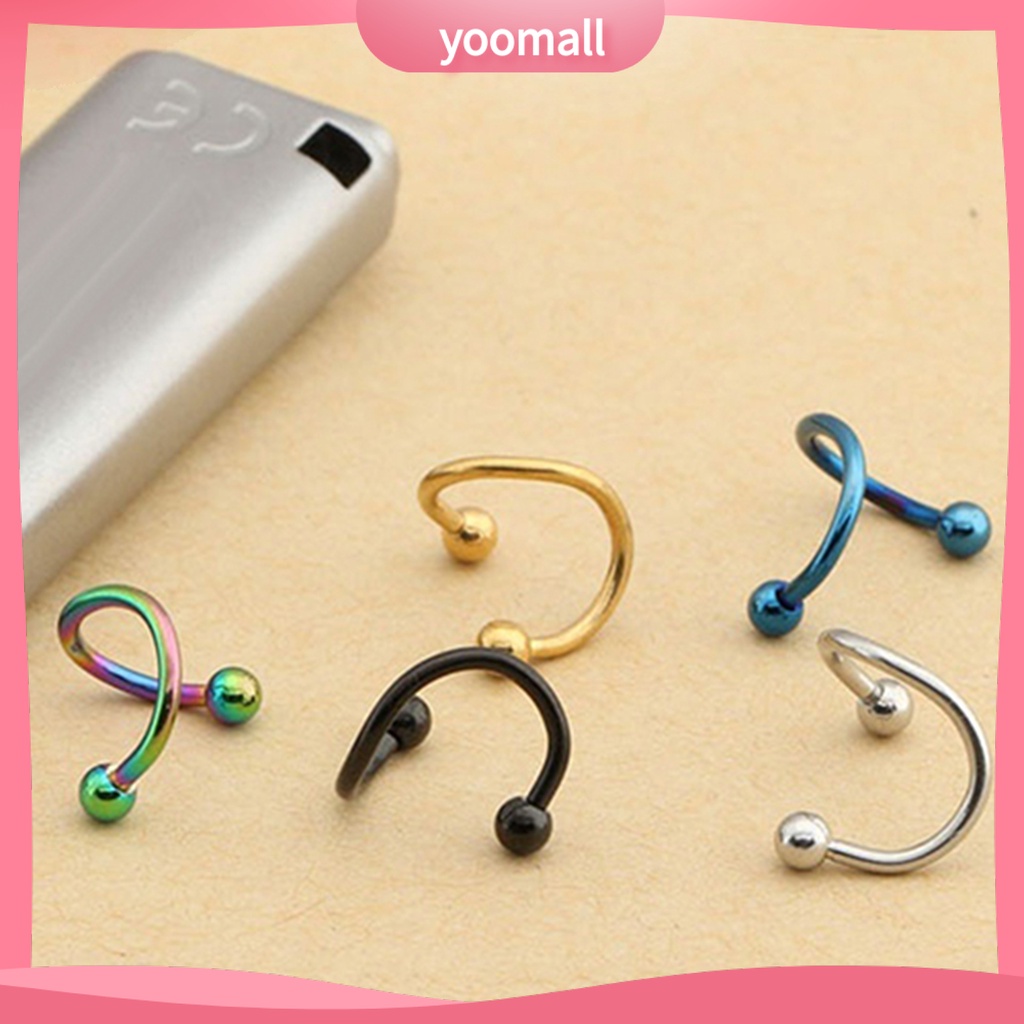 1 / 2 Cặp Khuyên Mũi Bằng Thép Không Gỉ An Toàn