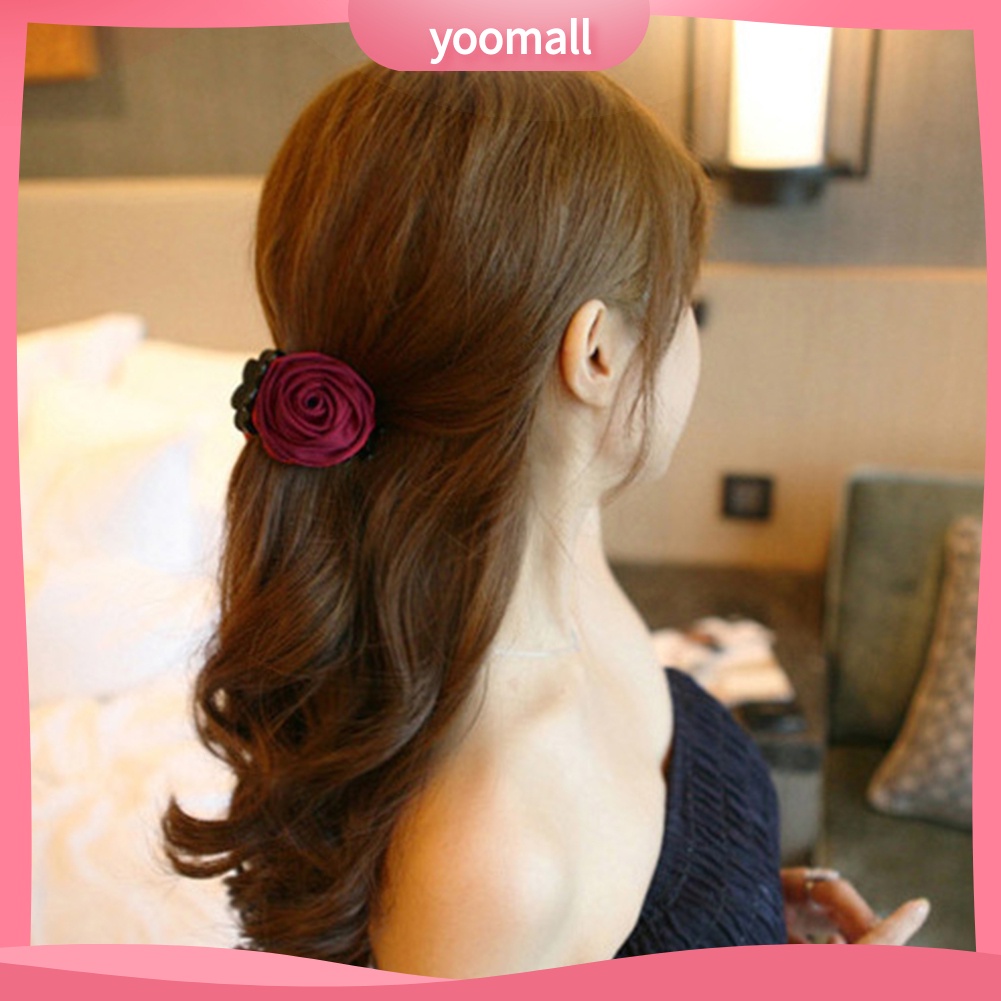 Kẹp Tóc Hình Hoa Hồng Bằng Vải Thời Trang Dành Cho Nữ