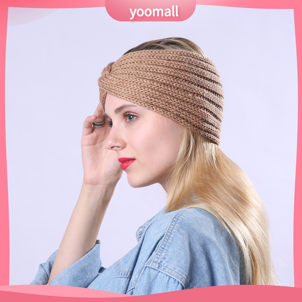 Băng Đô Dệt Kim Co Giãn Giữ Ấm Mùa Thu Đông Cho Nữ