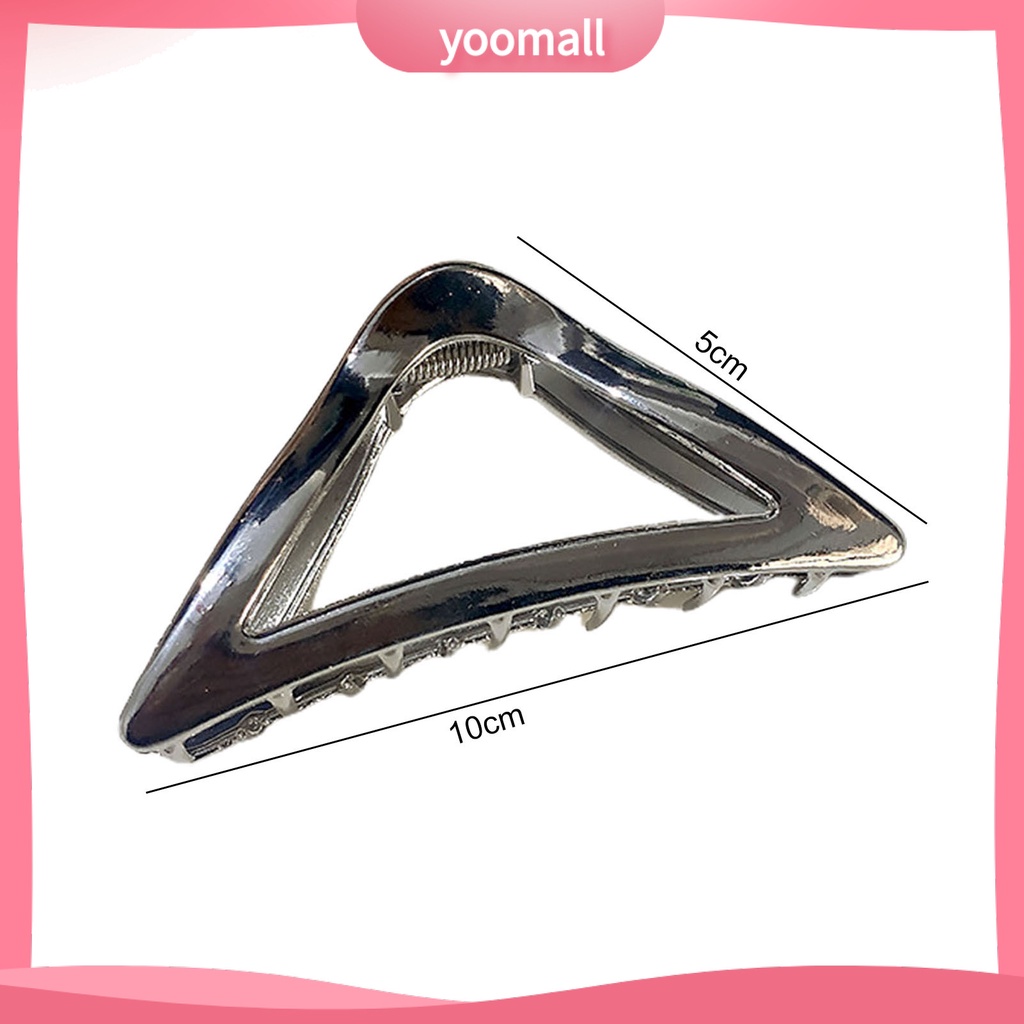 Kẹp Tóc Hình Tam Giác Bằng Kim Loại Màu Trơn Có Răng Chéo