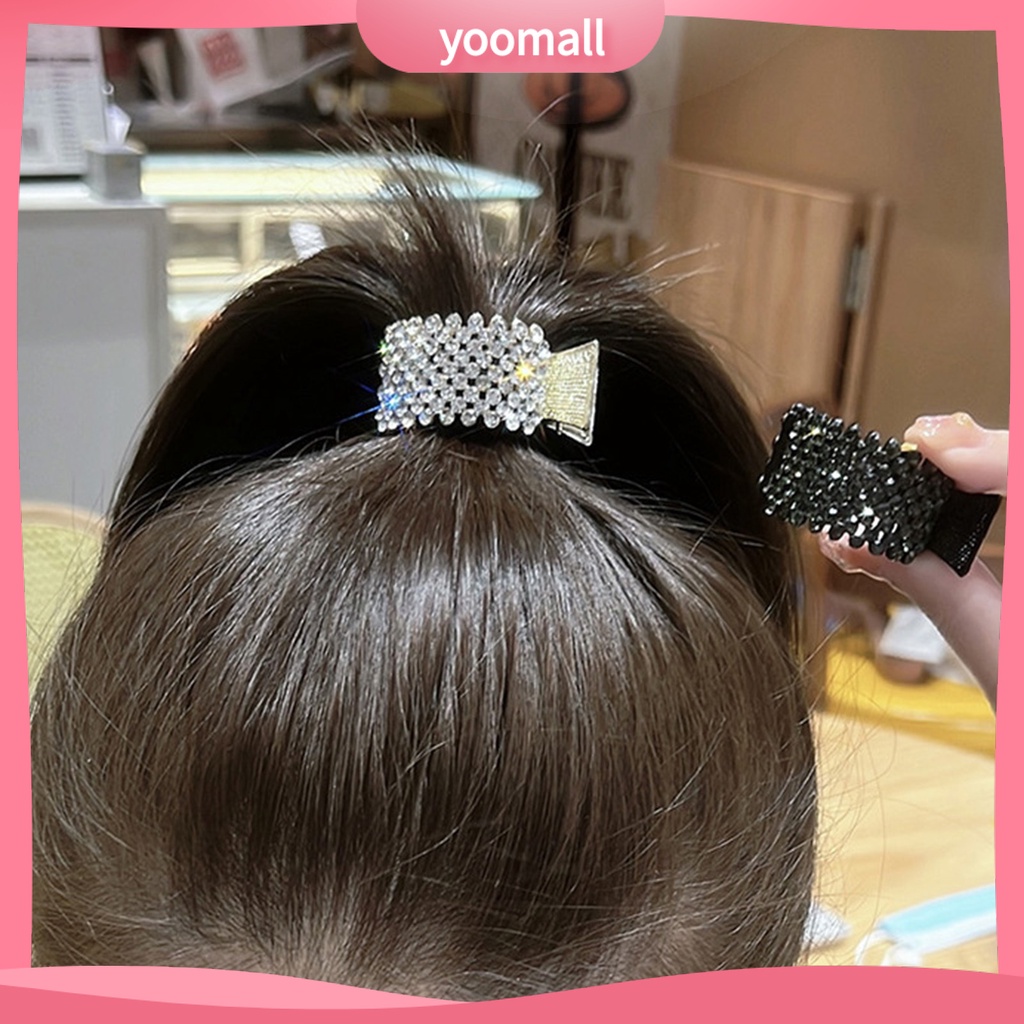 Kẹp Tóc Đính Đá Lấp Lánh Chống Trượt Dành Cho Nữ