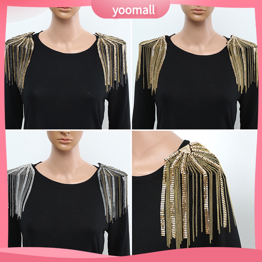 Ghim Cài Áo Kim Loại Đính Đá Phối Tua Rua Dài Thanh Lịch Cho Nam Nữ