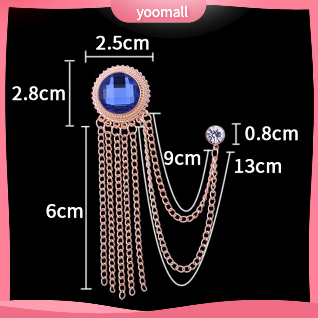 Ghim Cài Áo Dạng Chuỗi Xích Lấp Lánh Mạ Điện Lên Màu Nhanh Phong Cách Cổ Điển Cho Nam