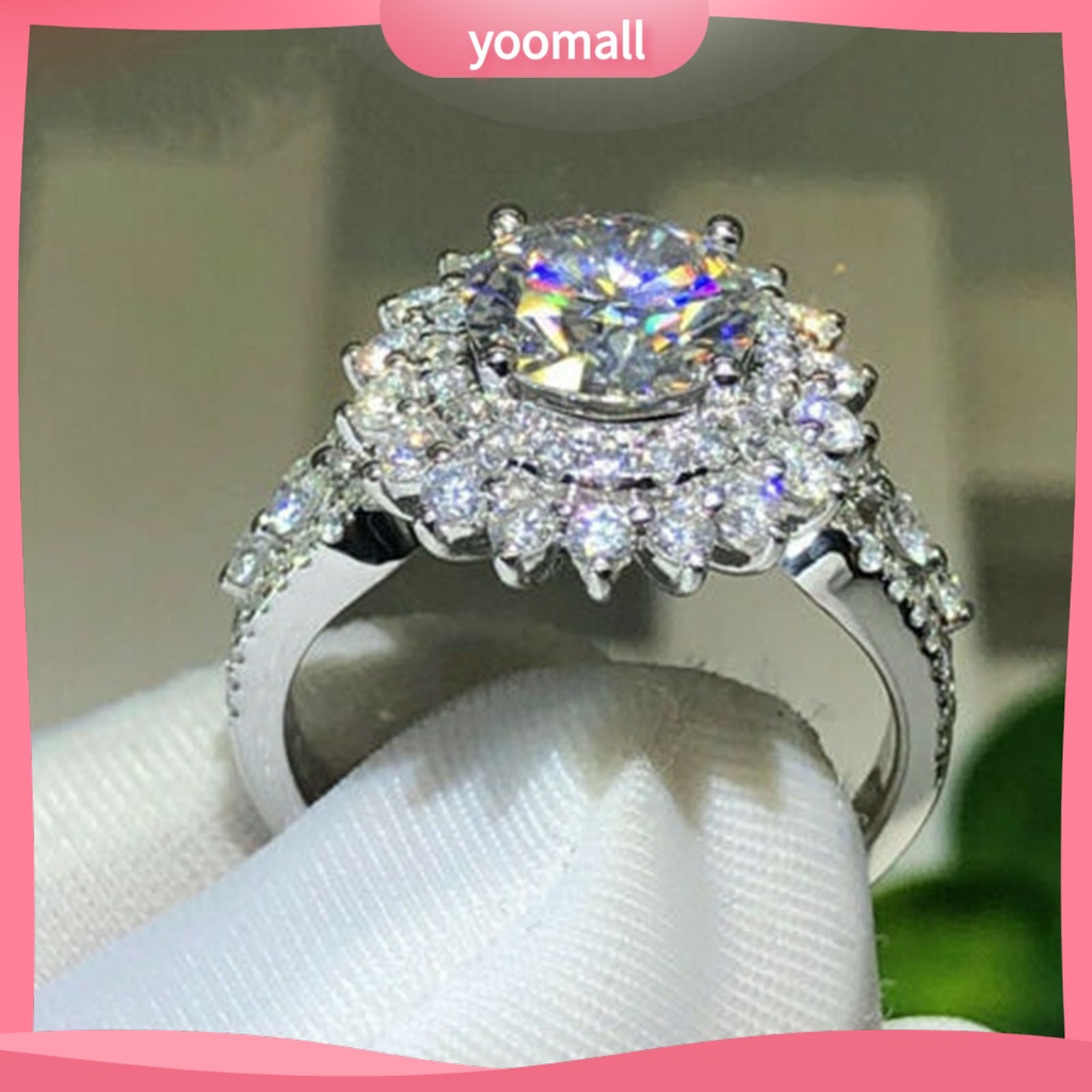 Nhẫn Hình Hoa Đính Đá Trọng Lượng Nhẹ Thời Trang Cho Nữ