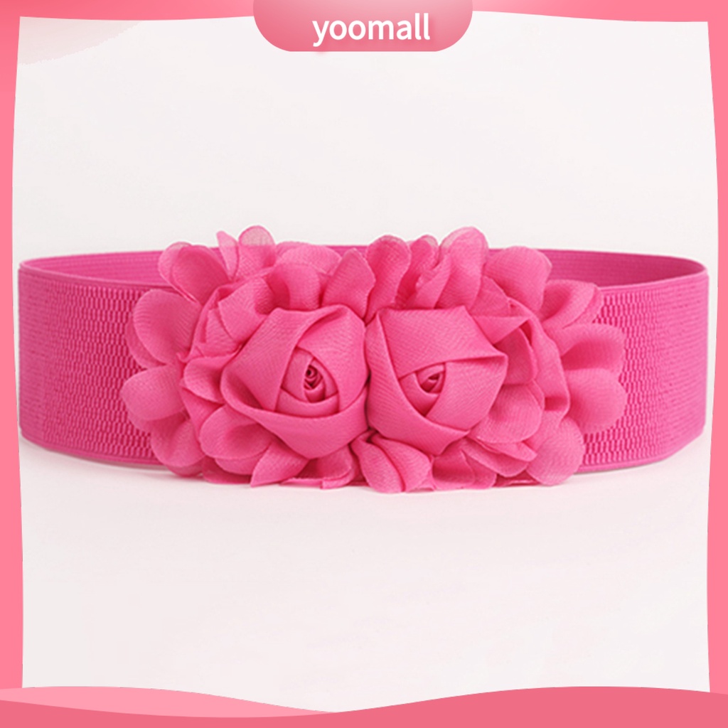 Thắt Lưng Vải Bản Rộng Co Giãn Họa Tiết Hoa Hai Lớp Cho Tiệc Tùng