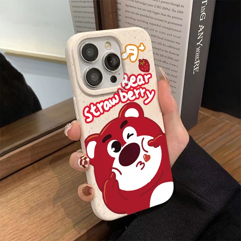 Ốp Điện Thoại Dẻo Họa Tiết Gấu &amp; Dâu Tây Dễ Thương Chống Sốc Cho Iphone 8 13plus max 71114proiPhone12 ZU5J