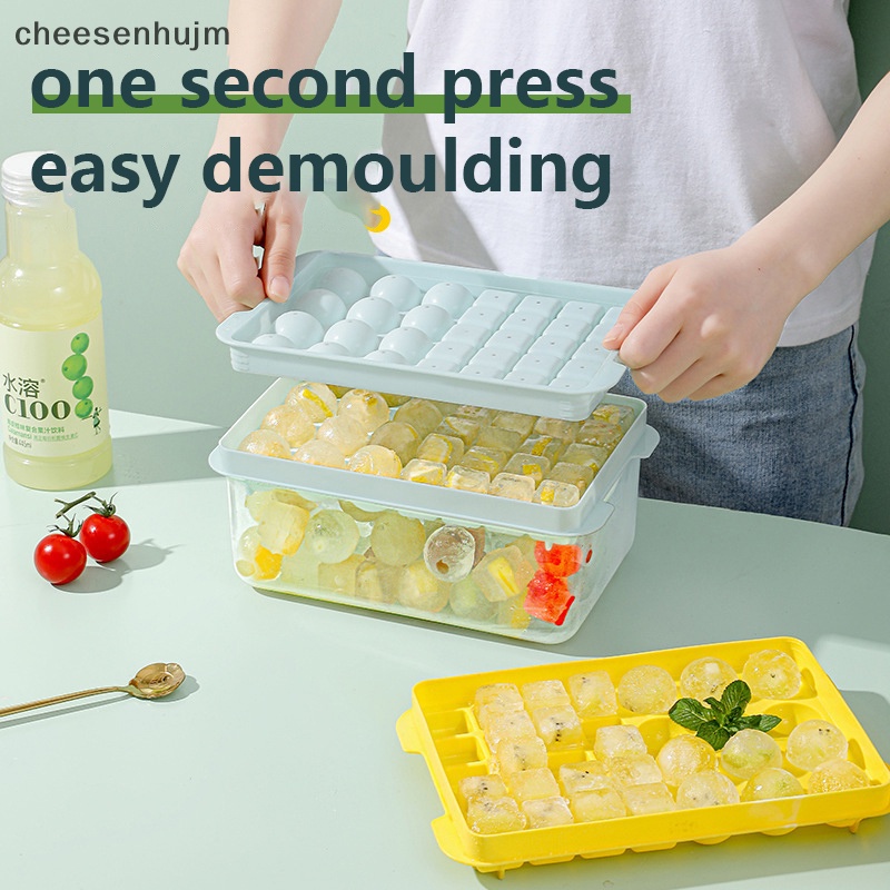 1 Khay Làm Đá Hình Tròn Có Nắp Bằng Nhựa DIY