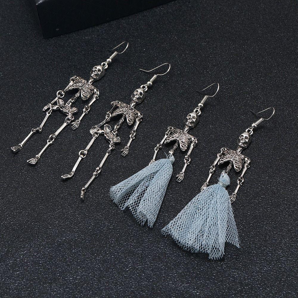 Khuyên Tai Hợp Kim Hình Đầu Lâu Màu Sắc Cổ Điển Phong Cách Halloween