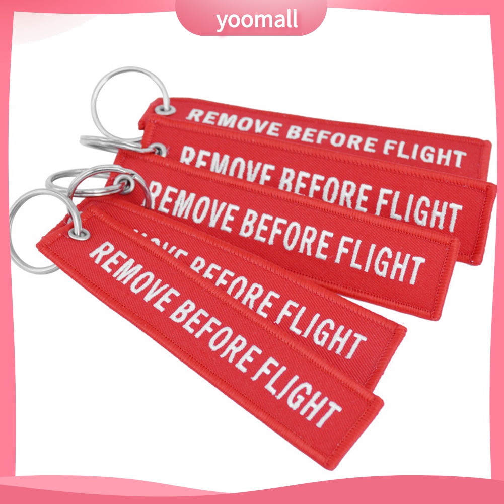 Móc Khóa Thêu Chữ Remove Before Flight Thời Trang