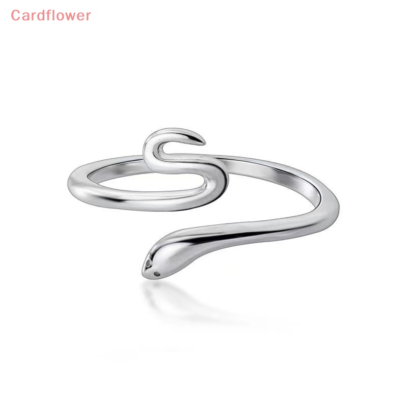 < Cardflower > Nhẫn Cảm Giác Thiết Kế Hình Rắn Nhỏ Tinh Tế Và Đơn Giản Có Thể Điều Chỉnh Dành Cho Nữ