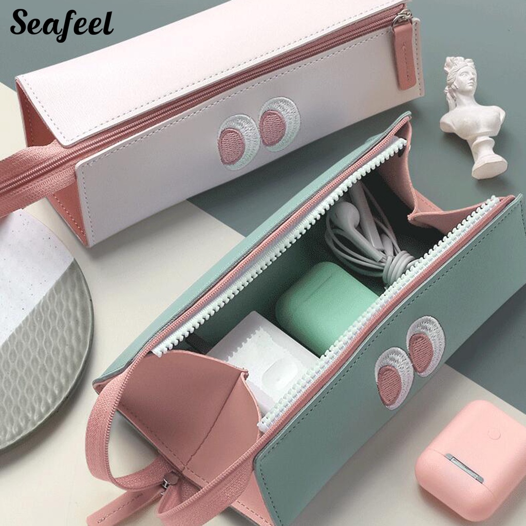 Túi Đựng Bút Bằng Da Sức Chứa Lớn Cho Nữ Sinh