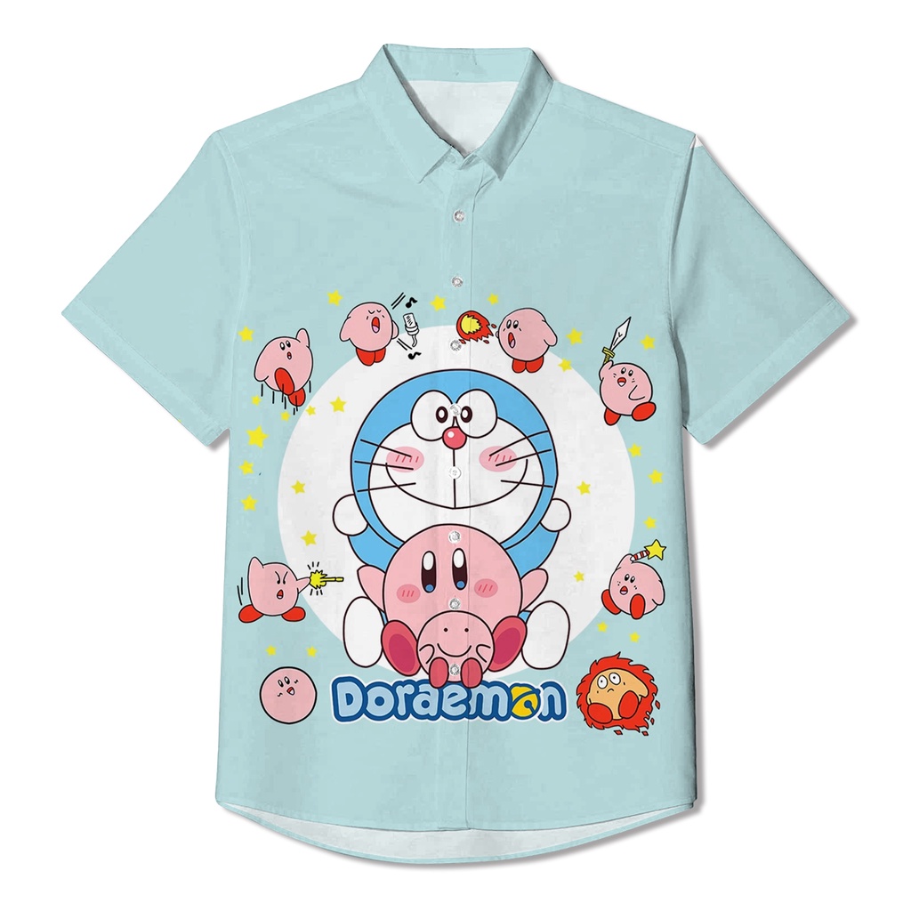 Áo Sơ Mi Nam In Hình Doraemon Phong Cách Hawaii