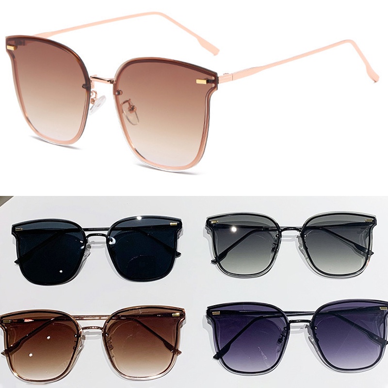 (KIQI-FASHION) COD Kính Mát Gọng Vuông Kim Loại Chống Tia UV Thời Trang Cho Nam Nữ