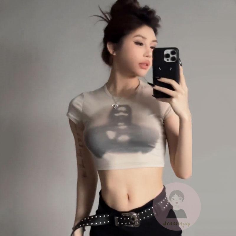 Áo Thun Ngắn Tay Cổ Tròn In Hình Chân Dung Thời Trang Cho Nữ