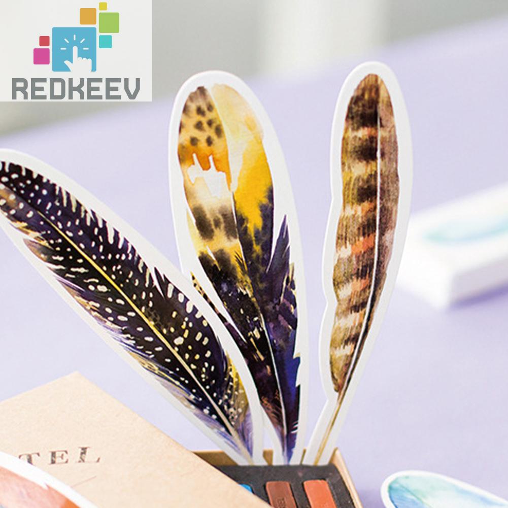 Bộ 30 Thẻ Đánh Dấu Trang Sách Hình Lông Vũ