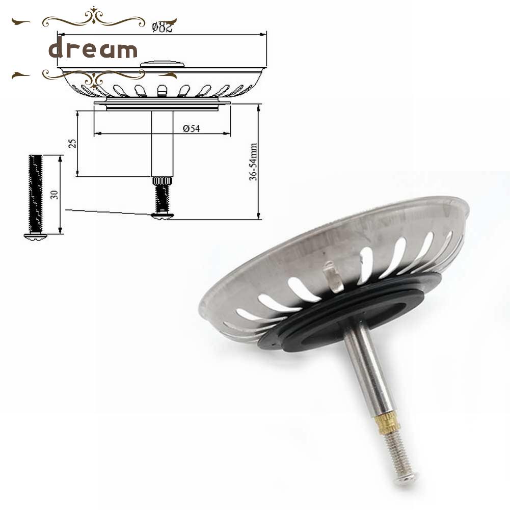【DREAMLIFE】Sink Drain Waste Plug Parts Stainless Steel &amp; Rubber 30/50mm Accessory